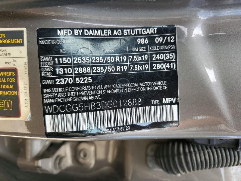 2013 Mercedes-benz Glk მანქანა იყიდება აუქციონზე, vin: WDCGG5HB3DG012888, აუქციონის ნომერი: 55687816