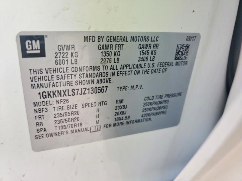 Продажа на аукционе авто 2018 Gmc Acadia, vin: 1GKKNXLS7JZ130567, номер лота: 58233156