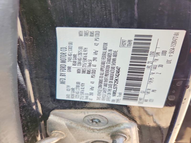 57654386 :رقم المزاد ، NM0LS7F25K1424647 vin ، 2019 Ford Transit Connect مزاد بيع