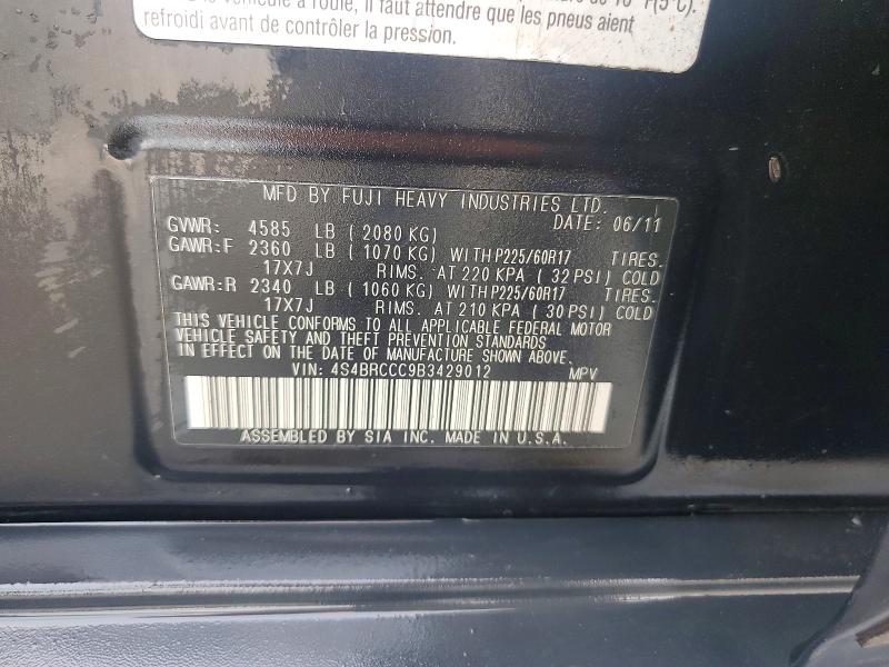 58519686 :رقم المزاد ، 4S4BRCCC9B3429012 vin ، 2011 Subaru Outback مزاد بيع