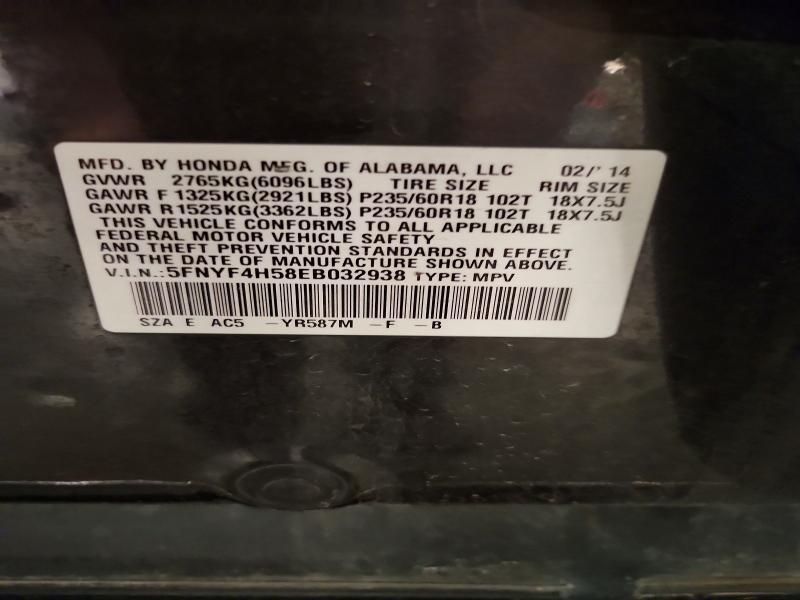 Aukcja sprzedaży 2014 Honda Pilot, vin: 5FNYF4H58EB032938, numer aukcji: 57355196