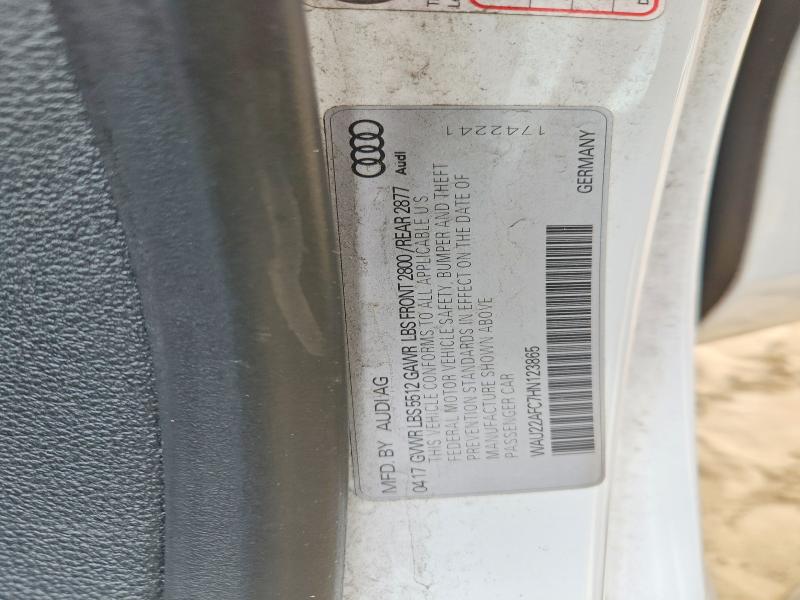 Aukcja sprzedaży 2017 Audi A7, vin: WAU22AFC7HN123865, numer aukcji: 55337086