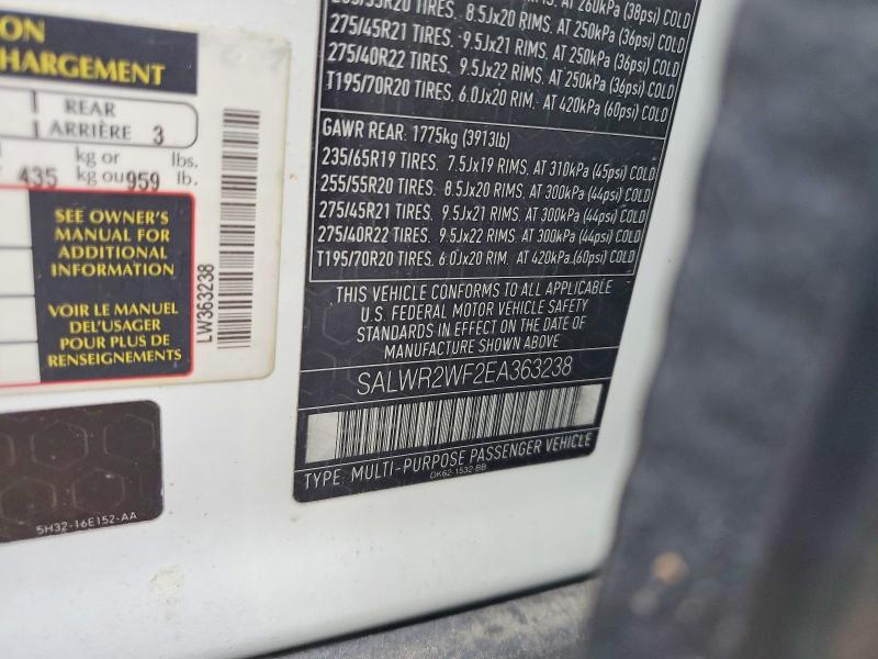 Продаж на аукціоні авто 2014 Land Rover Range Rover Sport, vin: SALWR2WF2EA363238, номер лоту: 85611175