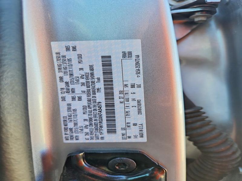 55901036 :رقم المزاد ، 1FTFW1RGXKFA54579 vin ، 2019 Ford F150 مزاد بيع