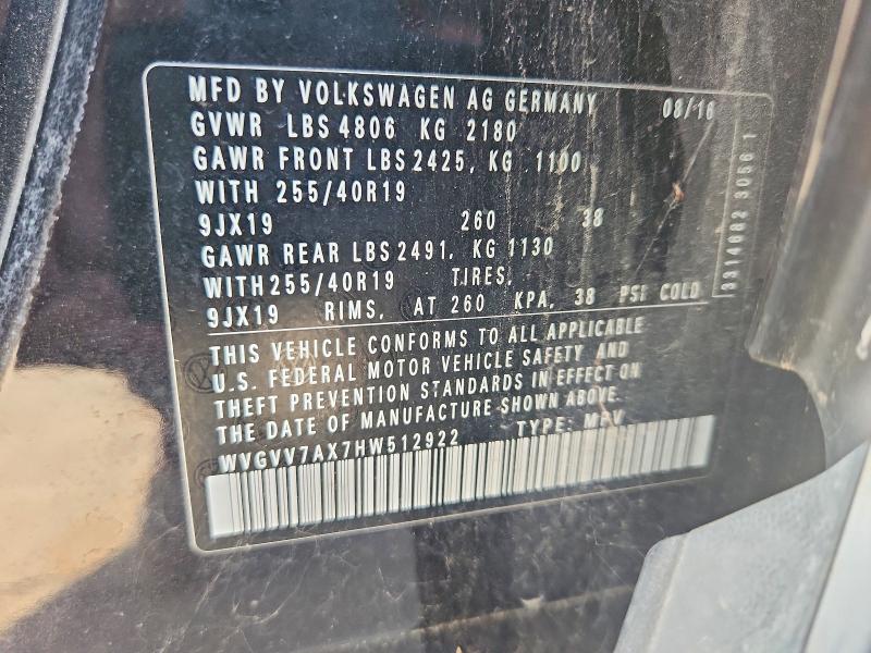 Продажа на аукционе авто 2017 Volkswagen Tiguan, vin: WVGVV7AX7HW512922, номер лота: 58529166