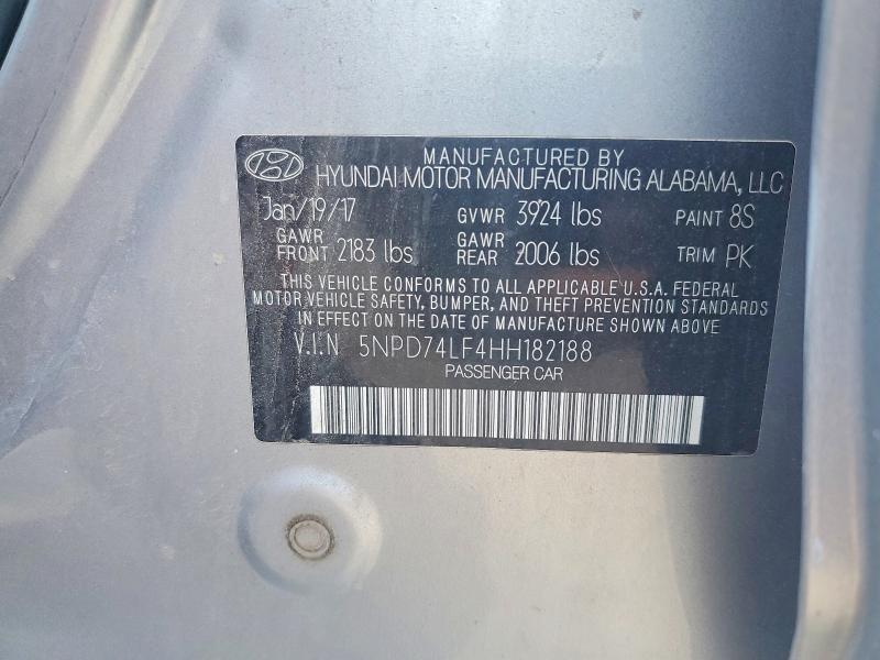 Продаж на аукціоні авто 2017 Hyundai Elantra, vin: 5NPD74LF4HH182188, номер лоту: 58864466