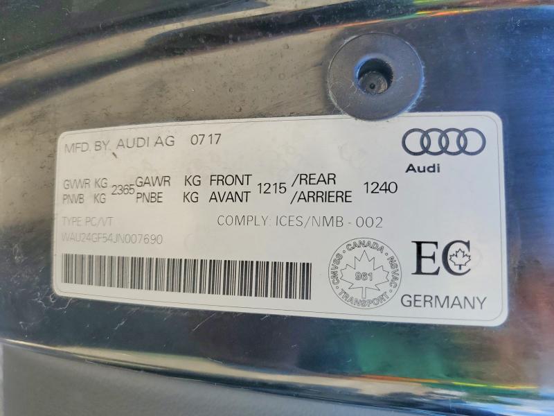 Продажа на аукционе авто 2018 Audi S5, vin: WAU24GF54JN007690, номер лота: 55675906