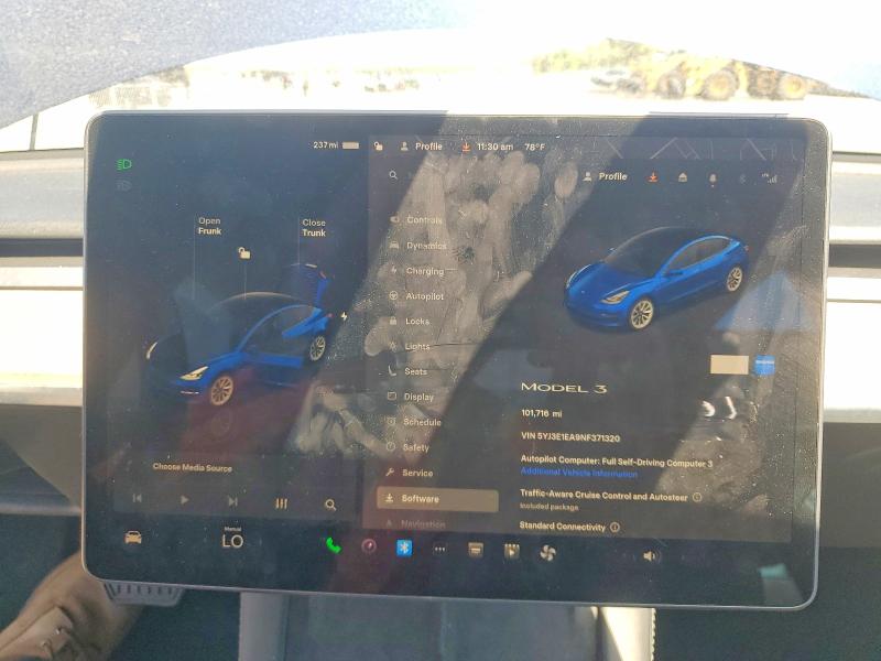 2022 Tesla Model 3 მანქანა იყიდება აუქციონზე, vin: 5YJ3E1EA9NF371320, აუქციონის ნომერი: 55988246