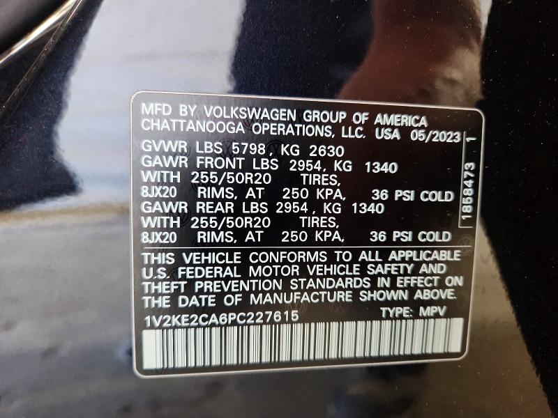 2023 Volkswagen Atlas Cross Sport მანქანა იყიდება აუქციონზე, vin: 1V2KE2CA6PC227615, აუქციონის ნომერი: 58049056