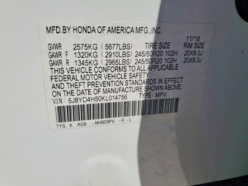 Продаж на аукціоні авто 2019 Acura Mdx, vin: 5J8YD4H50KL014756, номер лоту: 57813866
