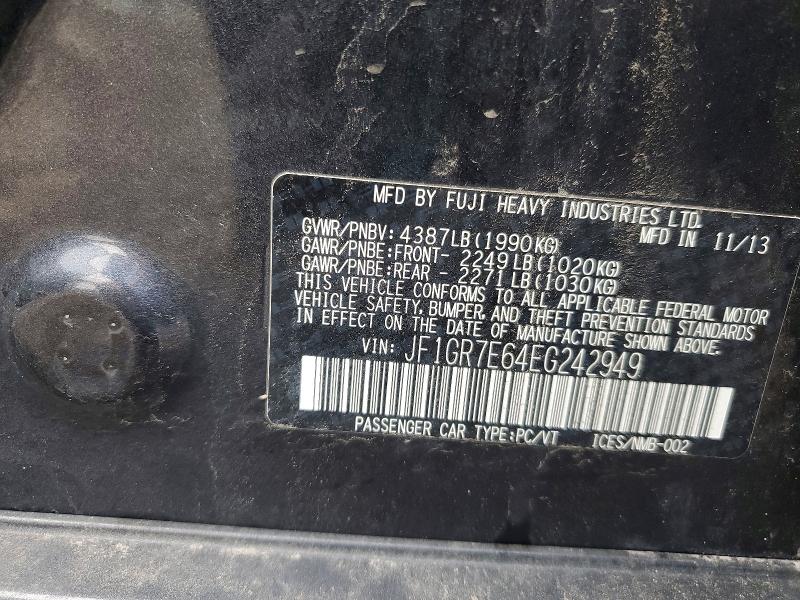 Aukcja sprzedaży 2014 Subaru Impreza, vin: JF1GR7E64EG242949, numer aukcji: 56972056
