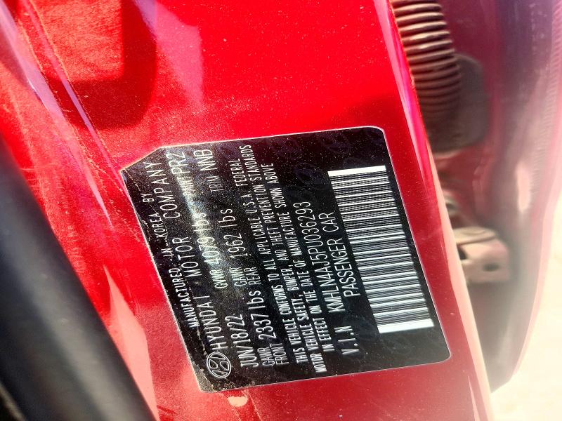 55966606 :رقم المزاد ، KMHLN4AJ5PU036293 vin ، 2023 Hyundai Elantra مزاد بيع