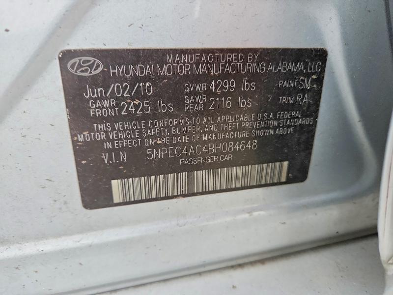 59106886 :رقم المزاد ، 5NPEC4AC4BH084648 vin ، 2011 Hyun Sonata مزاد بيع