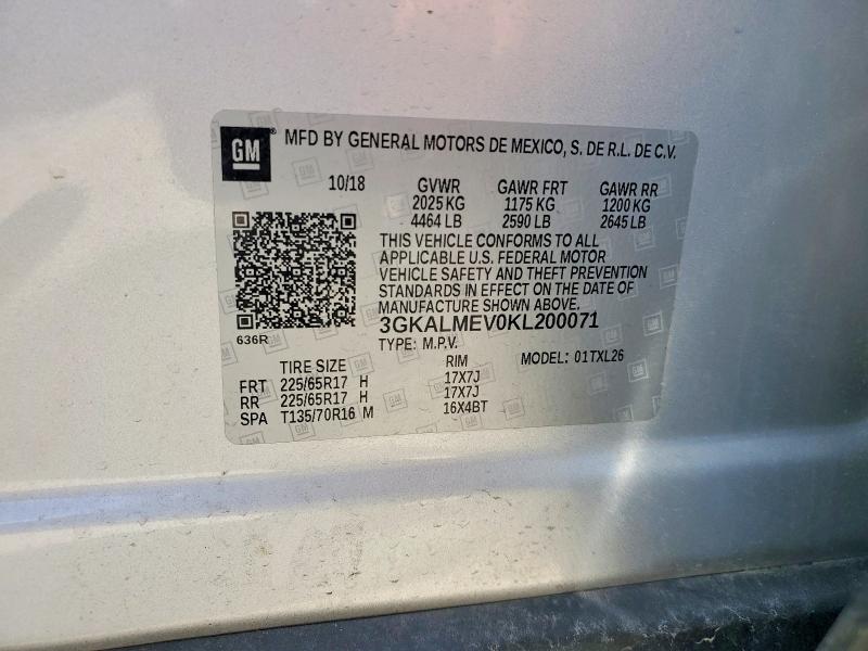 55729136 :رقم المزاد ، 3GKALMEV0KL200071 vin ، 2019 Gmc Terrain مزاد بيع