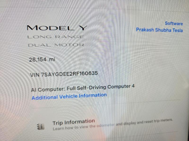 Aukcja sprzedaży 2024 Tesla Model Y, vin: 7SAYGDEE2RF160635, numer aukcji: 56393676
