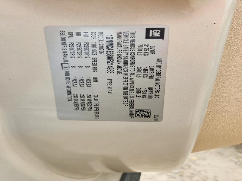2010 Chevrolet Tahoe მანქანა იყიდება აუქციონზე, vin: 1GNMCAE38AR214983, აუქციონის ნომერი: 58454026