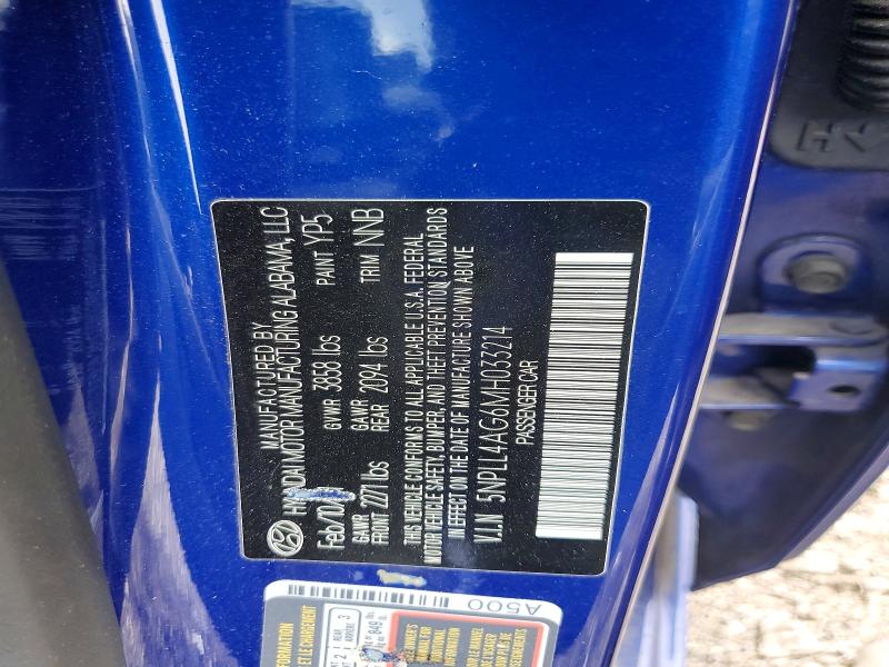 56097306 :رقم المزاد ، 5NPLL4AG6MH033214 vin ، 2021 Hyundai Elantra مزاد بيع