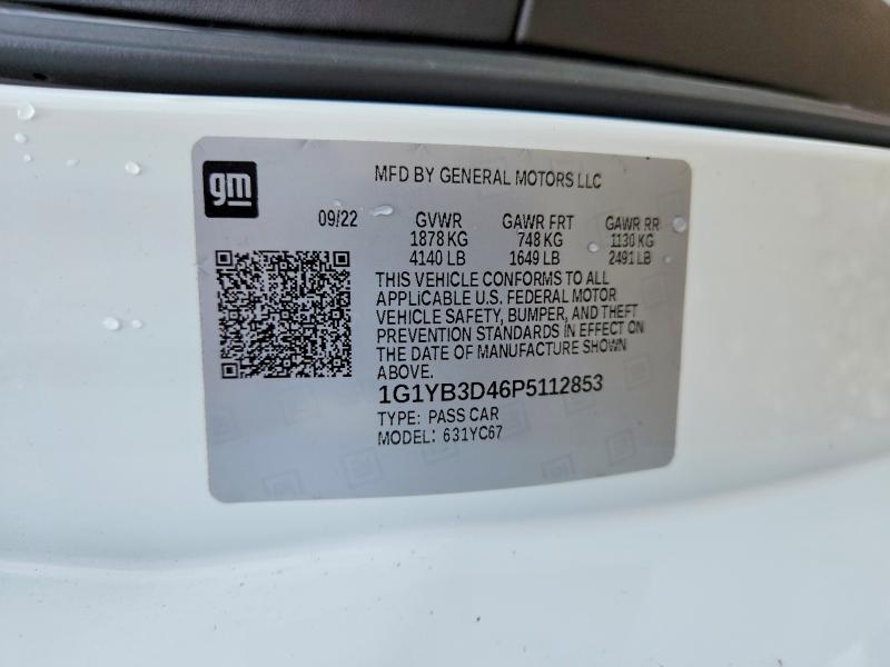 Продажа на аукционе авто 2023 Chevrolet Corvette, vin: 1G1YB3D46P5112853, номер лота: 56633206