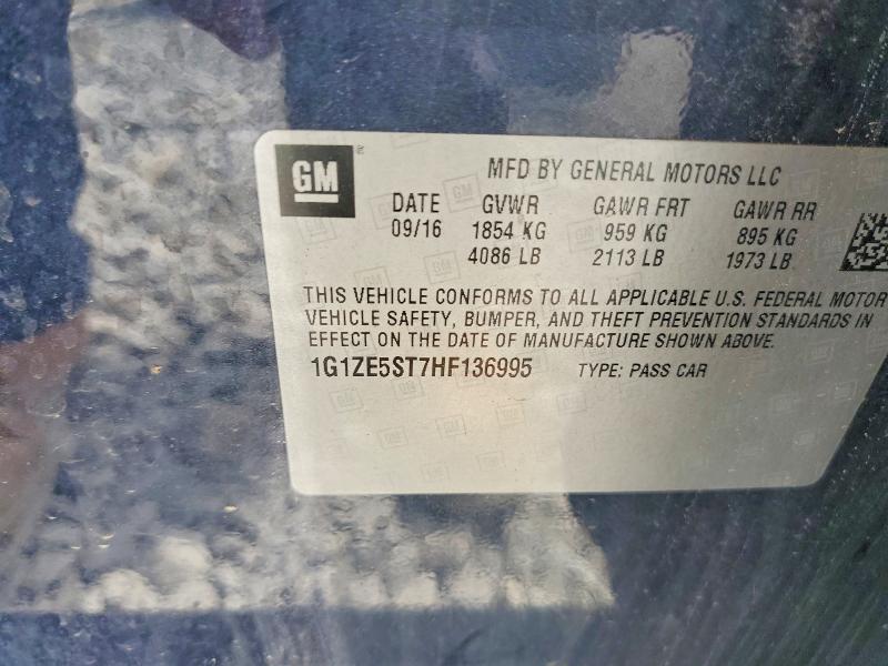 Aukcja sprzedaży 2017 Chevrolet Malibu, vin: 1G1ZE5ST7HF136995, numer aukcji: 57110226