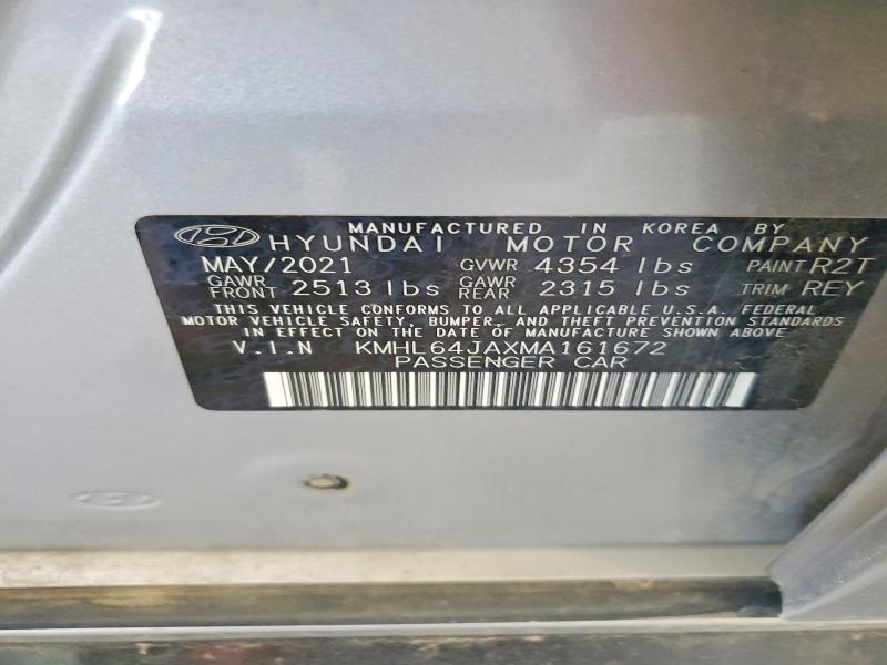 Продажа на аукционе авто 2021 Hyundai Sonata, vin: KMHL64JAXMA161672, номер лота: 56155236
