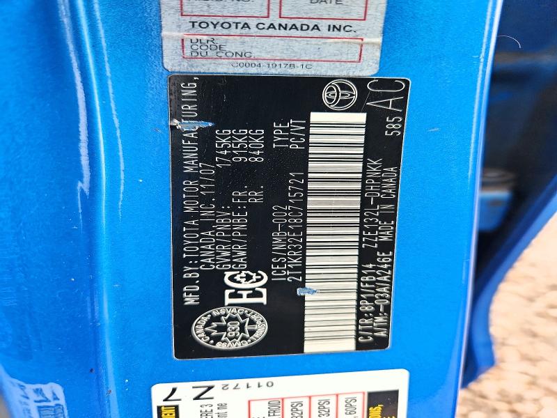 2008 Toyota Corolla Matrix მანქანა იყიდება აუქციონზე, vin: 2T1KR32E18C715721, აუქციონის ნომერი: 57030246