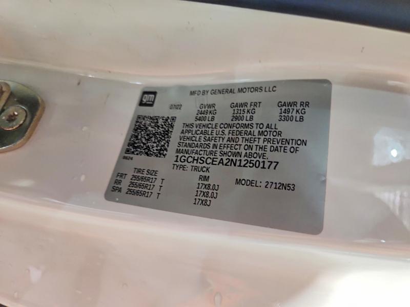 Продажа на аукционе авто 2022 Chevrolet Colorado, vin: 1GCHSCEA2N1250177, номер лота: 58133766