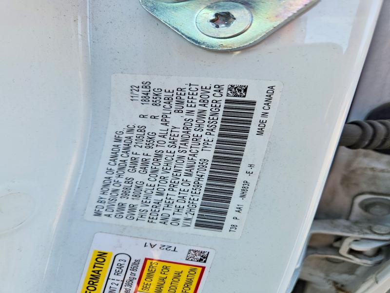 2023 Honda Civic მანქანა იყიდება აუქციონზე, vin: 2HGFE1E59PH470959, აუქციონის ნომერი: 55966176