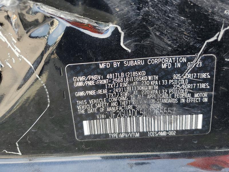58703706 :رقم المزاد ، JF2GUADC5R8265557 vin ، 2024 Subaru Crosstrek مزاد بيع