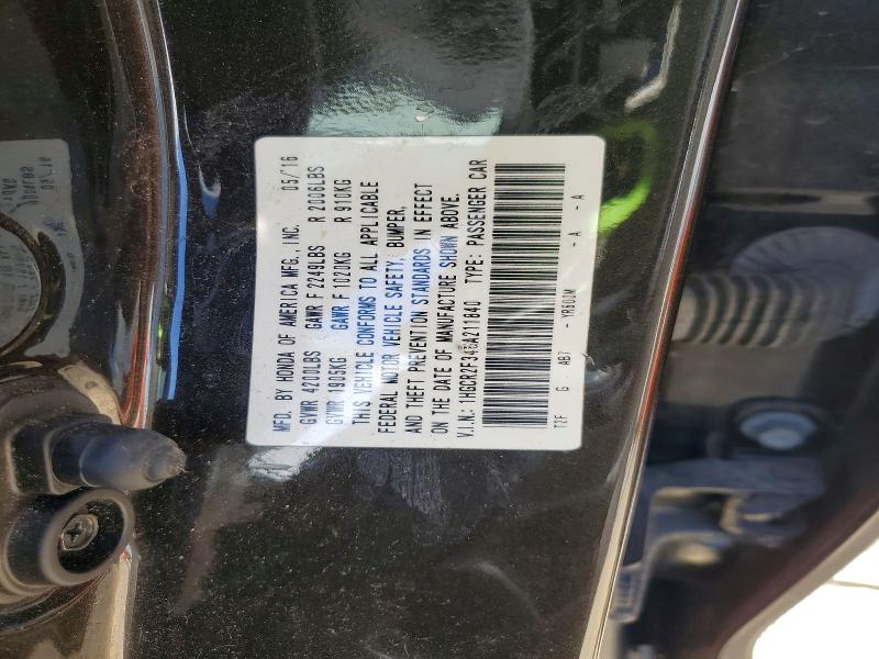 Продажа на аукционе авто 2016 Honda Accord, vin: 1HGCR2F34GA211840, номер лота: 59200746
