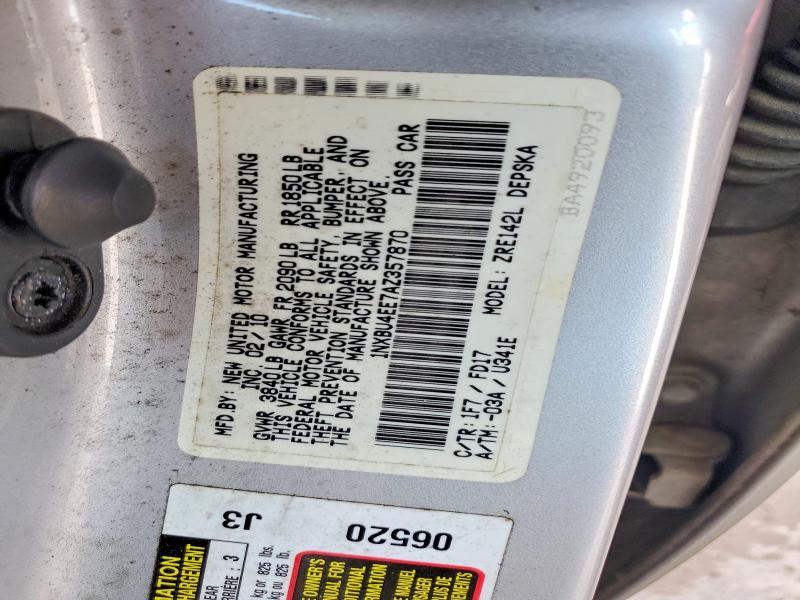 55605176 :رقم المزاد ، 1NXBU4EE7AZ357870 vin ، 2010 Toyota Corolla مزاد بيع