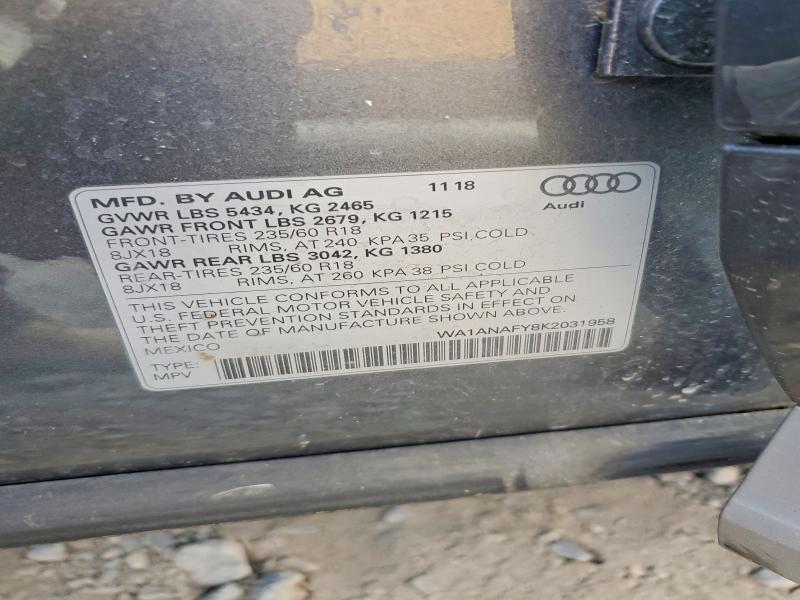 Продаж на аукціоні авто 2019 Audi Q5, vin: WA1ANAFY8K2031958, номер лоту: 56515466