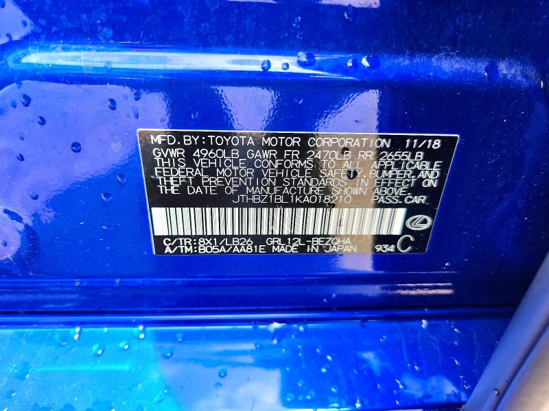 Aukcja sprzedaży 2019 Lexus Gs 350, vin: JTHBZ1BL1KA018210, numer aukcji: 56102836