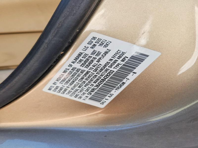 2006 Honda Odyssey მანქანა იყიდება აუქციონზე, vin: 5FNRL38426B428203, აუქციონის ნომერი: 54704536