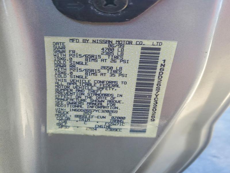 2000 Nissan Frontier მანქანა იყიდება აუქციონზე, vin: 1N6DD26S7YC320269, აუქციონის ნომერი: 58664456