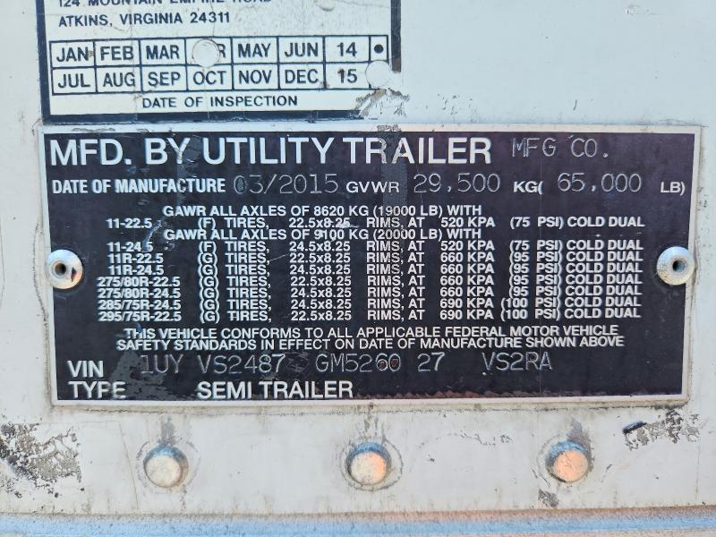 2016 Utility Trailer Manufacture Trailer მანქანა იყიდება აუქციონზე, vin: 1UYVS2487GM526027, აუქციონის ნომერი: 57234816