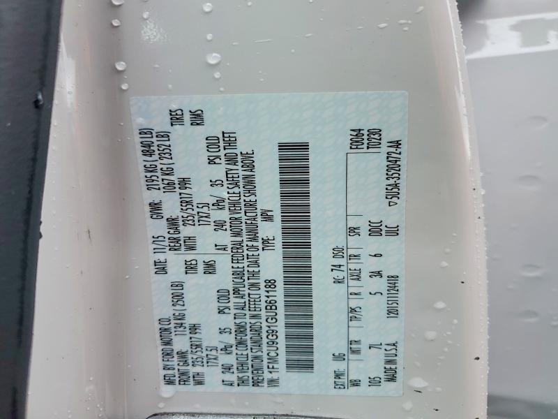 Продаж на аукціоні авто 2016 Ford Escape, vin: 1FMCU9G91GUB61188, номер лоту: 56358516