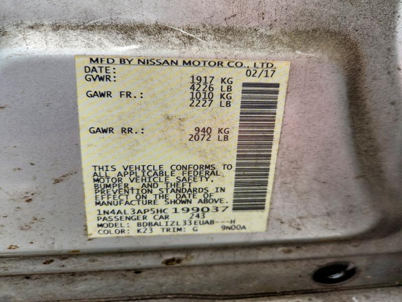 Aukcja sprzedaży 2017 Nissan Altima, vin: 1N4AL3AP5HC199037, numer aukcji: 56806866