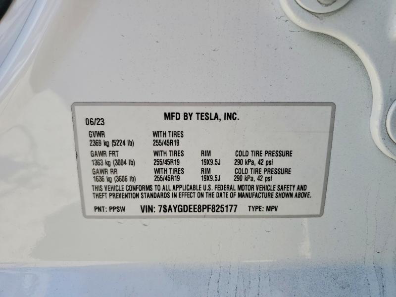 Продаж на аукціоні авто 2023 Tesla Model Y, vin: 7SAYGDEE8PF825177, номер лоту: 57243256