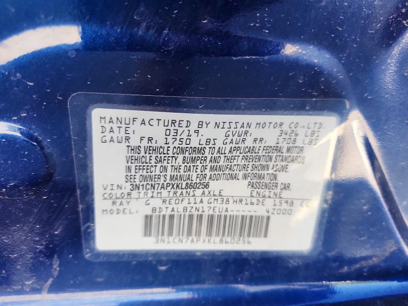 Aukcja sprzedaży 2019 Nissan Versa, vin: 3N1CN7APXKL860256, numer aukcji: 57304666