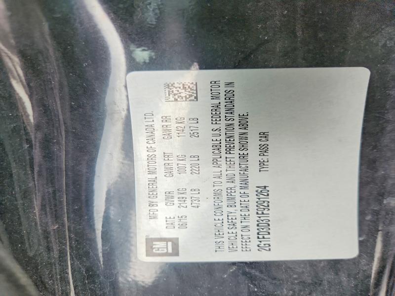 57227696 :رقم المزاد ، 2G1FD3D31F9291264 vin ، 2015 Chevrolet Camaro مزاد بيع