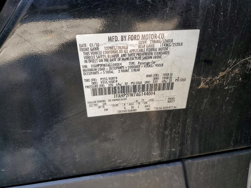 Продаж на аукціоні авто 2010 Ford Taurus, vin: 1FAHP2FW7AG144004, номер лоту: 55976056