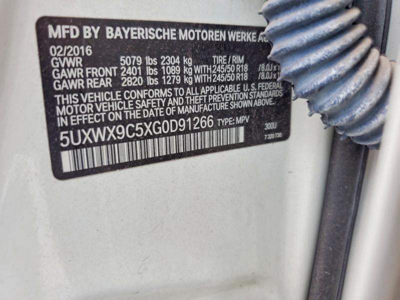Aukcja sprzedaży 2016 Bmw X3, vin: 5UXWX9C5XG0D91266, numer aukcji: 58734176
