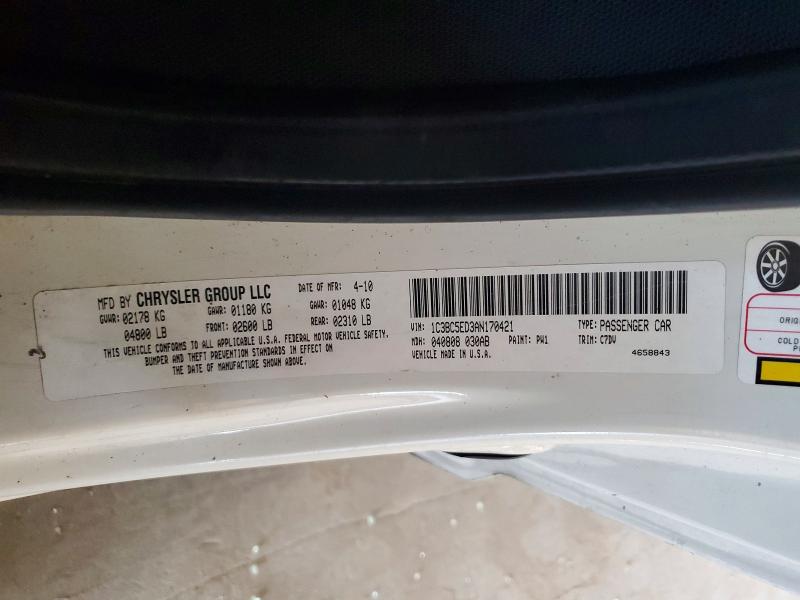 Продаж на аукціоні авто 2010 Chrysler Sebring, vin: 1C3BC5ED3AN170421, номер лоту: 55571646