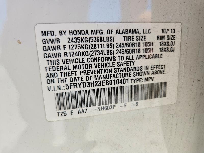 Продаж на аукціоні авто 2014 Acura Mdx, vin: 5FRYD3H23EB010401, номер лоту: 57046566