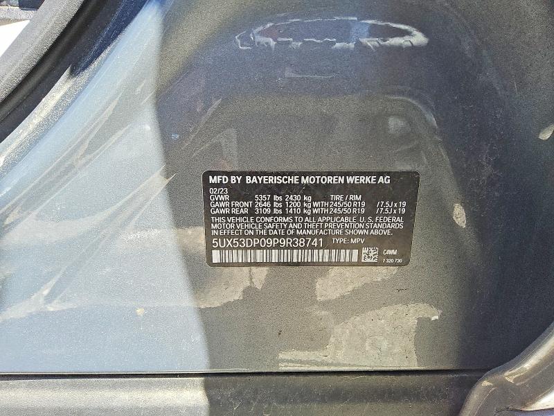 Продаж на аукціоні авто 2023 Bmw X3, vin: 5UX53DP09P9R38741, номер лоту: 57252026