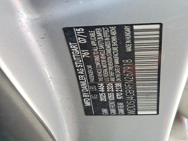 57179956 :رقم المزاد ، WDDSJ4GB9FN267918 vin ، 2015 Mercedes-benz Cla مزاد بيع
