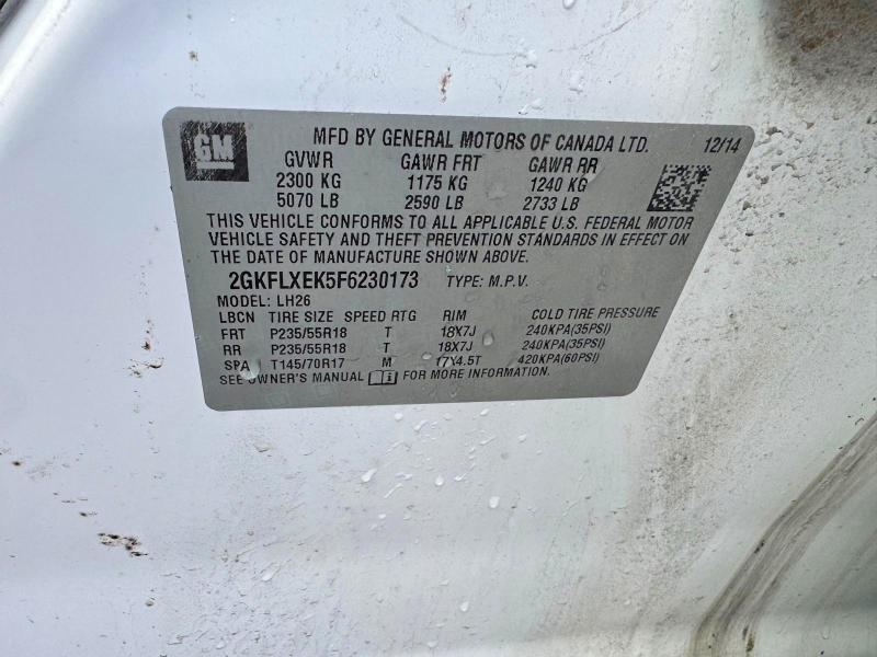 Продаж на аукціоні авто 2015 Gmc Terrain, vin: 2GKFLXEK5F6230173, номер лоту: 57755026
