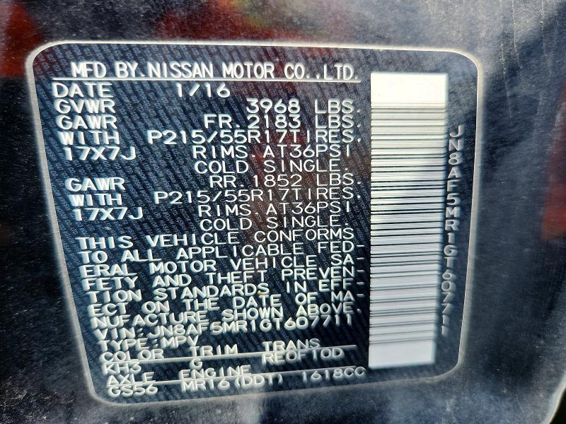 Продаж на аукціоні авто 2016 Nissan Juke, vin: JN8AF5MR1GT607711, номер лоту: 56470866