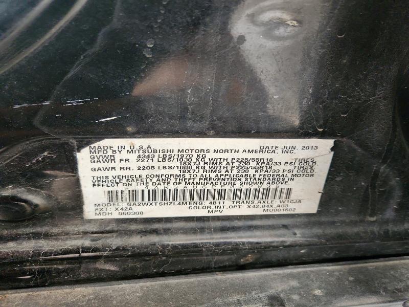 2013 Mitsubishi Outlander Sport მანქანა იყიდება აუქციონზე, vin: 4A4AR3AU6DE022938, აუქციონის ნომერი: 55699036