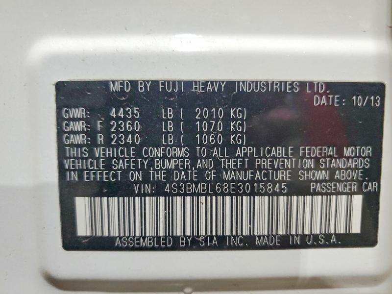 56622996 :رقم المزاد ، 4S3BMBL68E3015845 vin ، 2014 Subaru Legacy مزاد بيع
